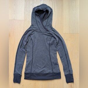 Lululemon Think Fast Hoodie, Herringbone/Heathered Black - Sz 4